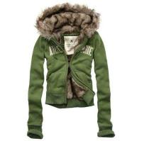 dames abercrombie fitch fur hooded outwear zip groen Amsterdam Shop 66v6t807